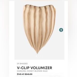 Hidden Crown 12” V-Clip Volumizer Caramel Honey Blonde #622 hair extensions